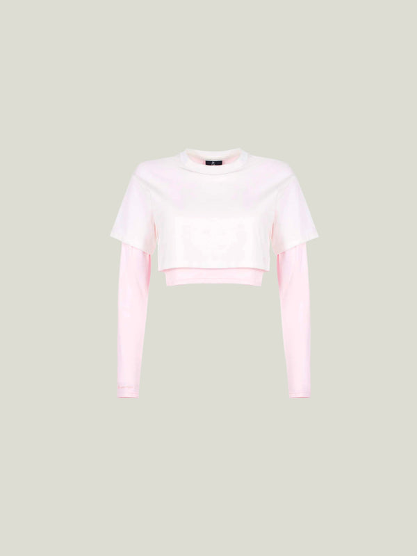 CAMISETA CAPAS MANGA LARGA ROSADO