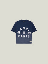 Camiseta Boxy Fit Monoic Paris - Azul Navy Degradé