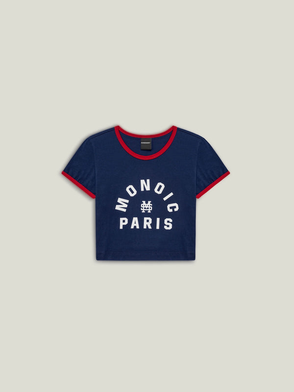 Crop Top Monoic Paris - Azul Navy y Rojo