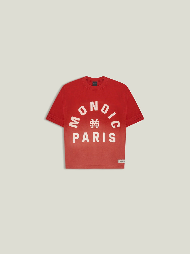 Camiseta Boxy Fit Monoic Paris - Rojo Degradé