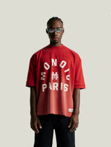 Camiseta Boxy Fit Monoic Paris - Rojo Degradé