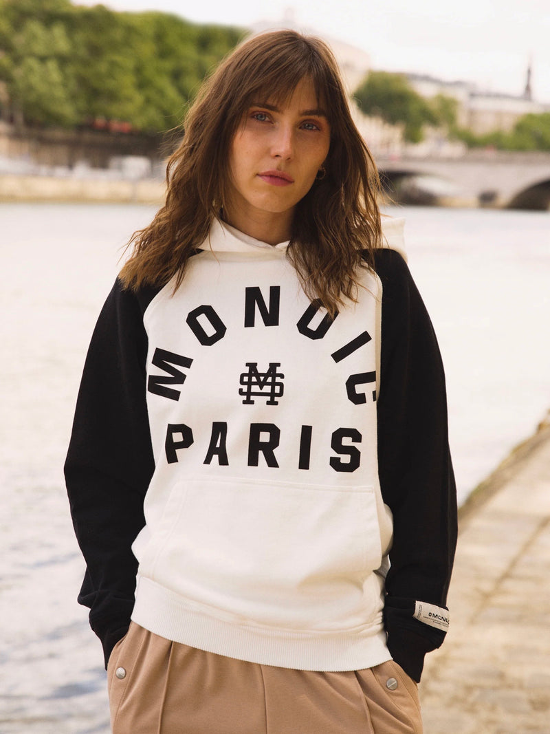 Raglan Hoodie Monoic Paris - Black & White