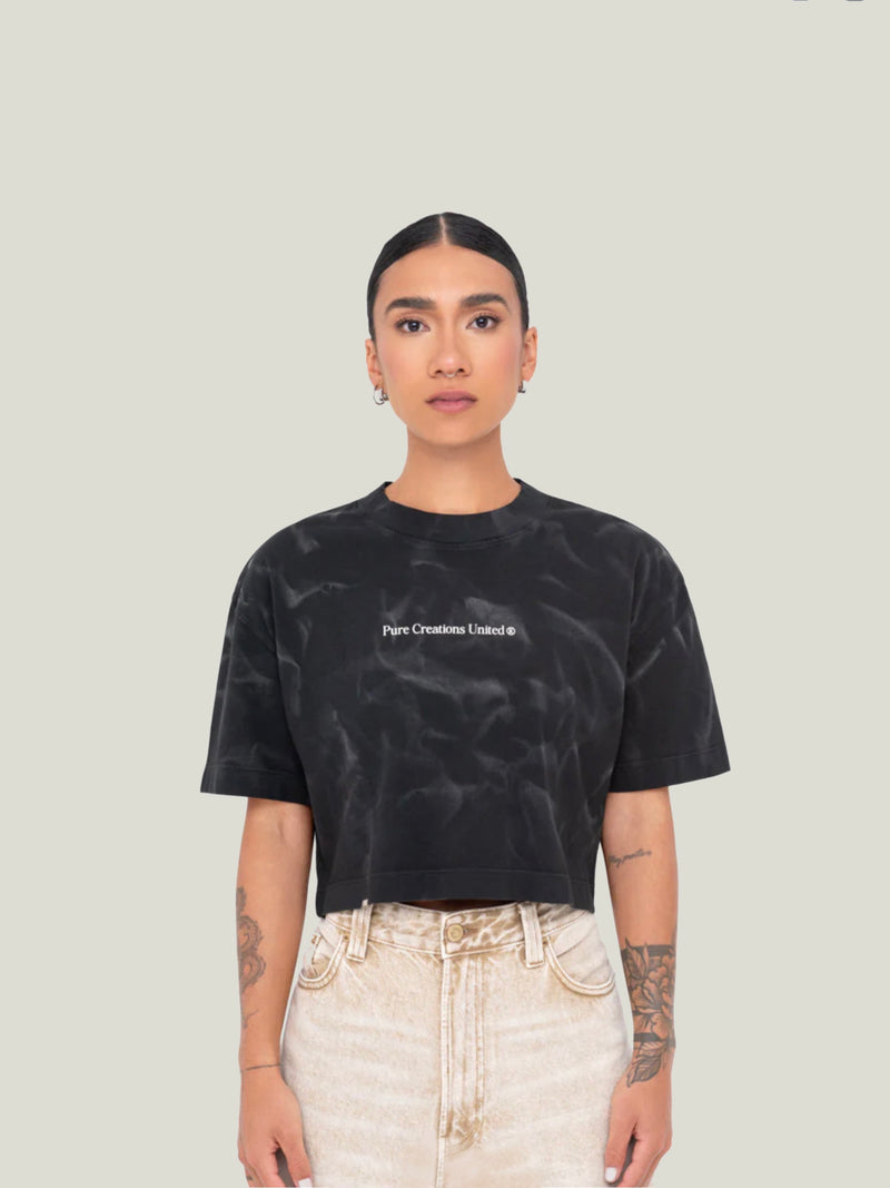 aurea washed black crop top